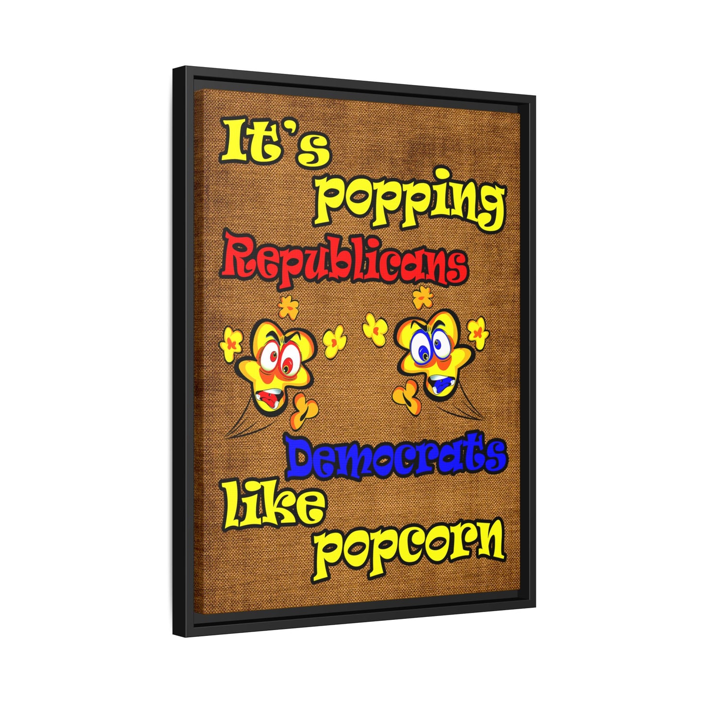 popping like popcorn - framed canvas art (brown papyrus)