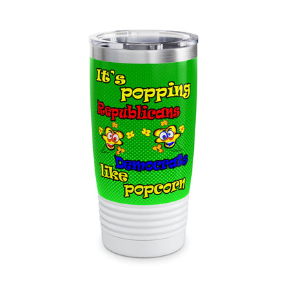 popping like popcorn - Ringneck Tumbler, 20oz (logo green)