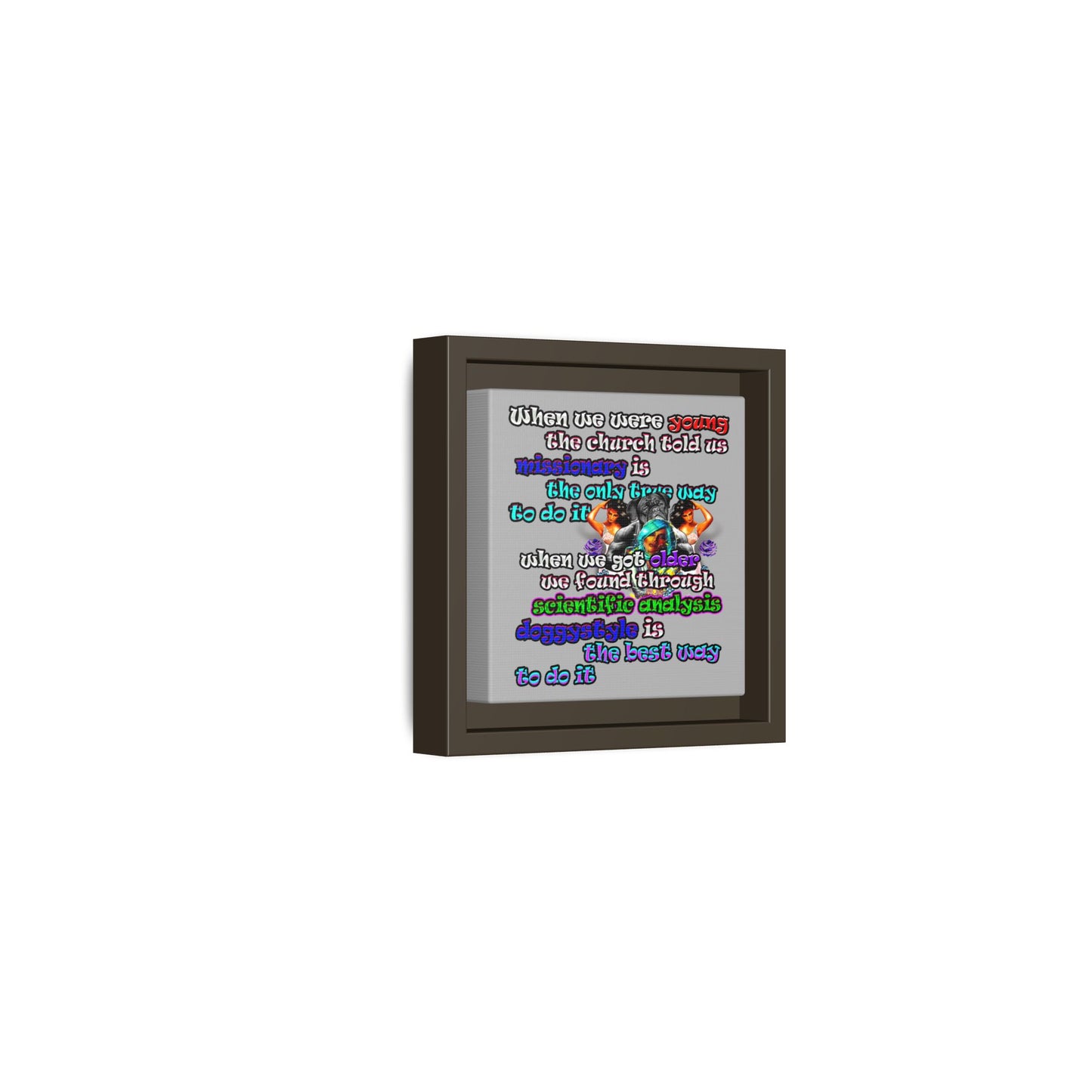 doggystyle - framed canvas art (light grey)