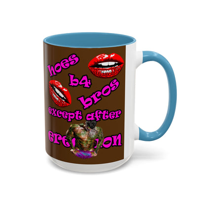 hoes b4 bros - Accent Mug (brown)