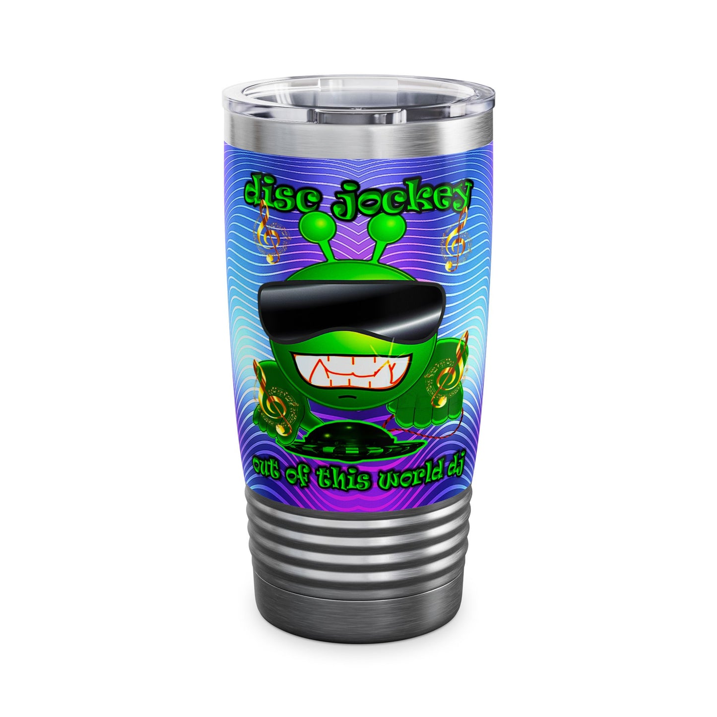 disc jockey - Ringneck Tumbler, 20oz (purple wave)