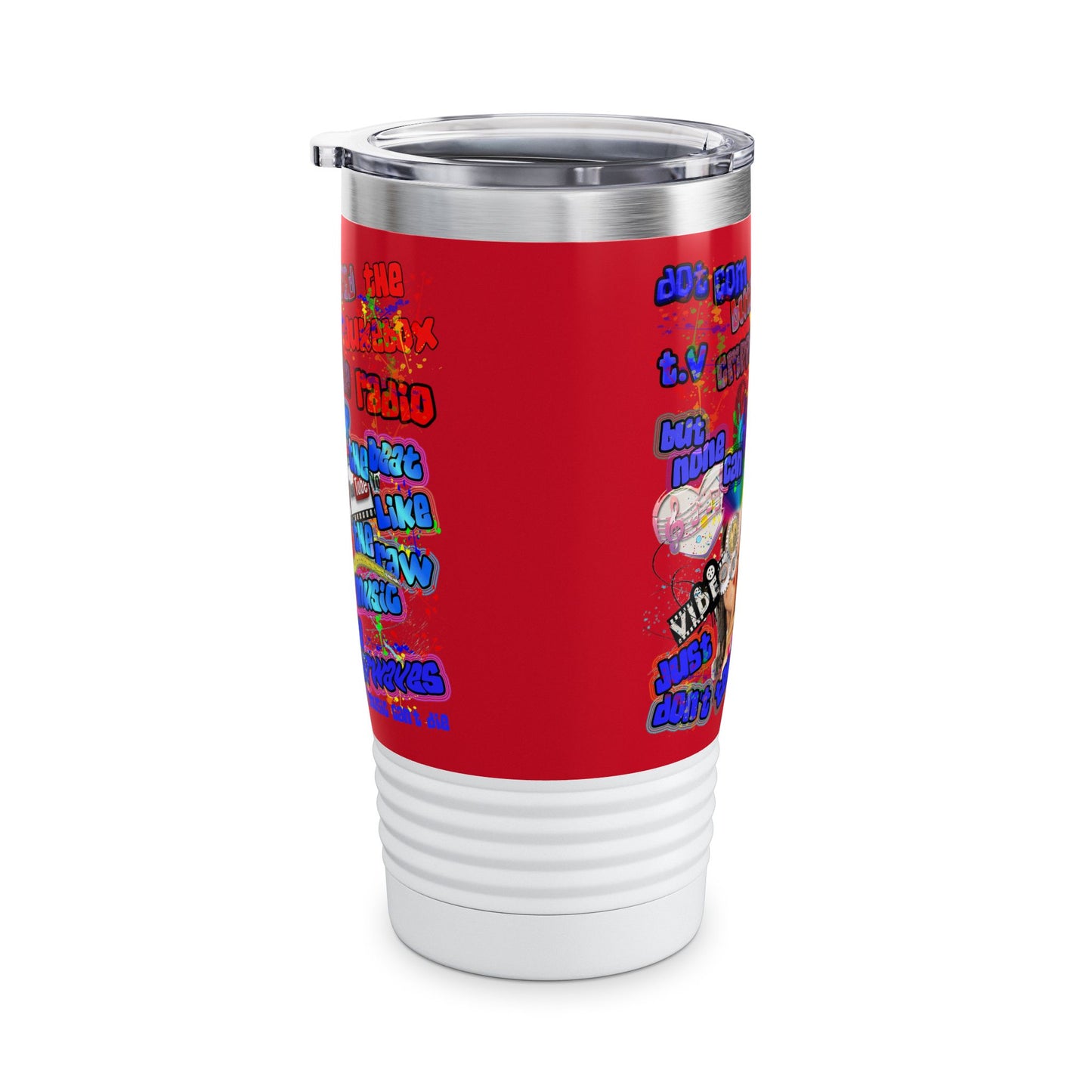 drop the beat - Ringneck Tumbler, 20oz (dark red)