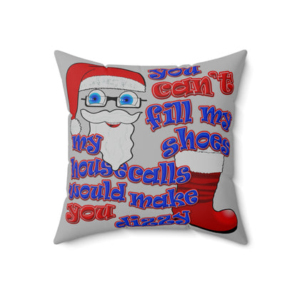 santa's shoes - Spun Polyester Square Pillow - (light grey)