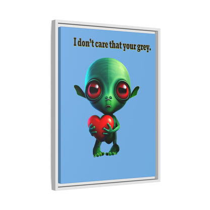 I don't care that your grey - framed canvas art (light blue)