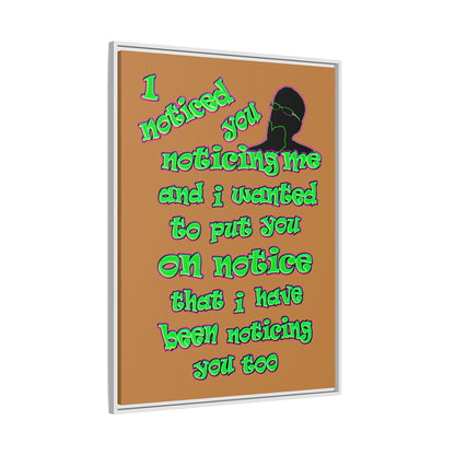 noticed you noticing - framed canvas art (light brown)