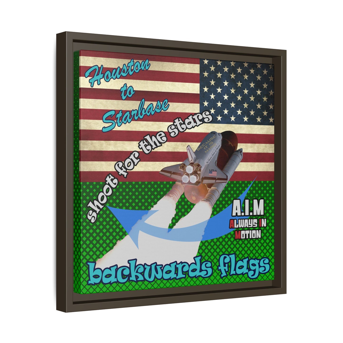 shoot for the stars - framed canvas art (logo green)