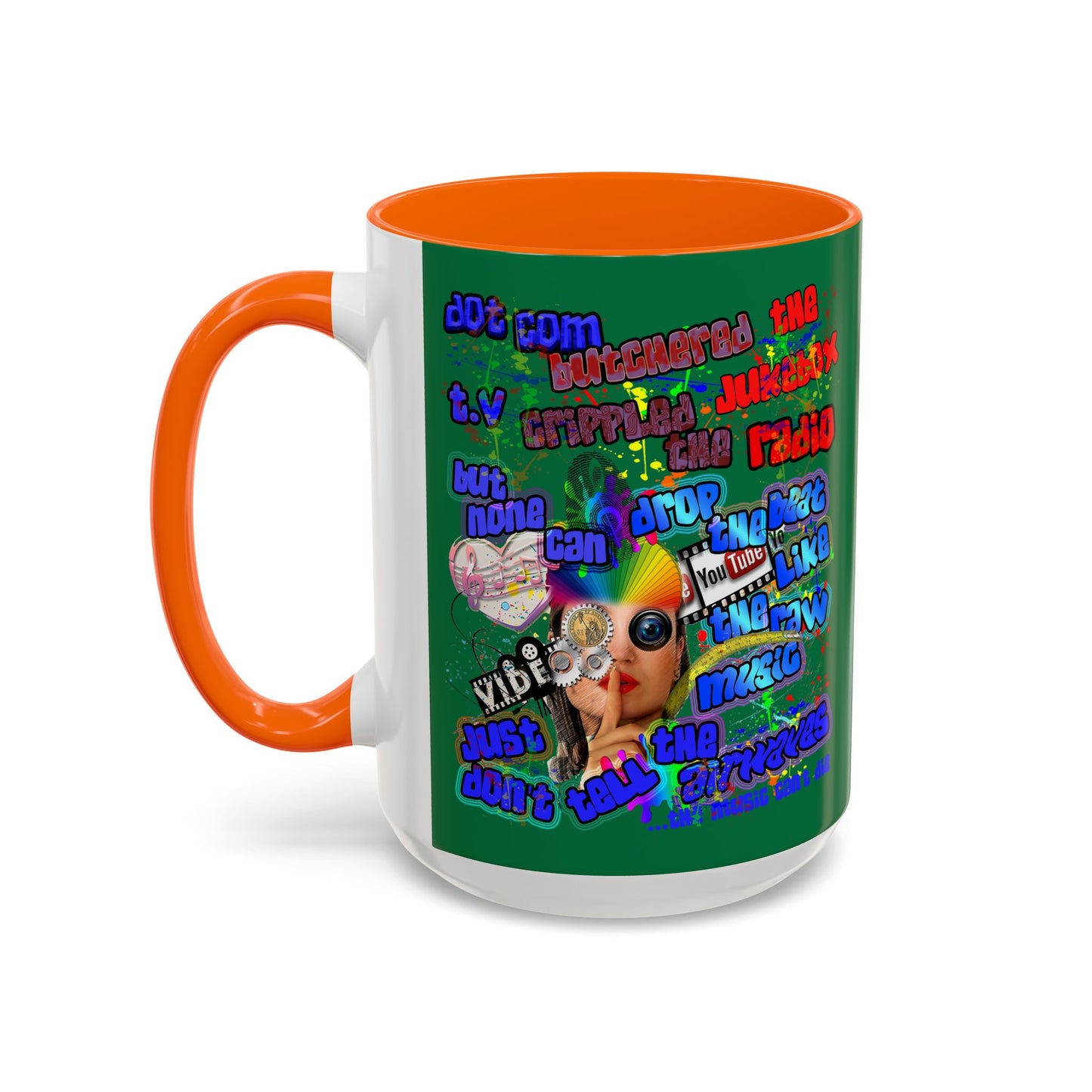 drop the beat - Accent Mug (dark green)