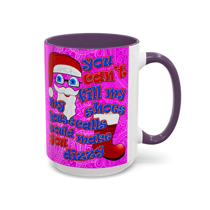 santa's shoes - Accent Mug (pink swirl)