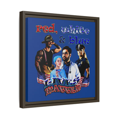 rw&b lives matter - framed canvas art (dark blue)