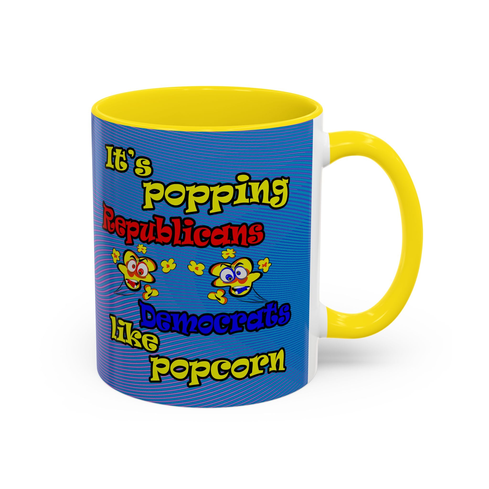 popping like popcorn - Accent Mug (light blue-purple wave)
