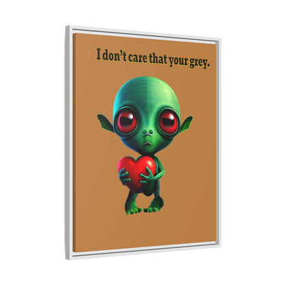 I don't care that your grey - framed canvas art (light brown)