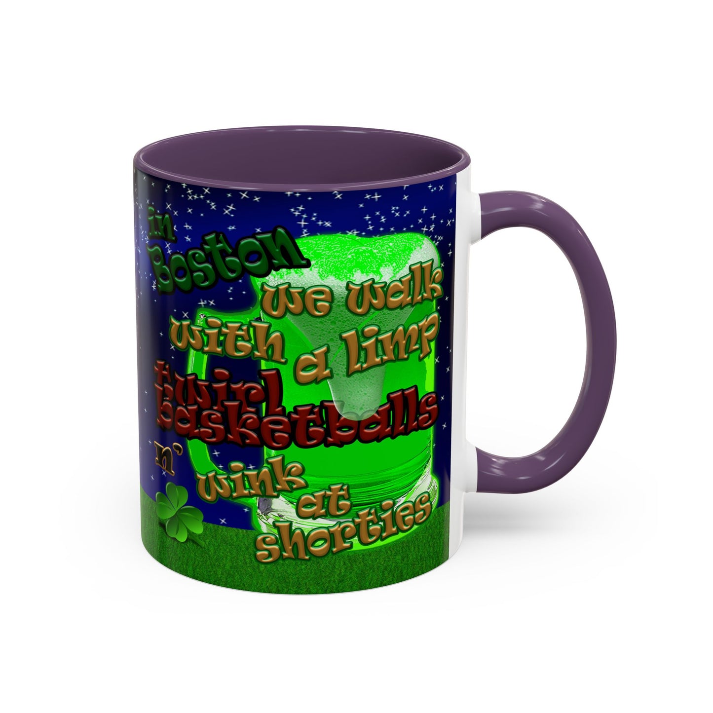 celtics logo - Accent Mug ('snoops' background)