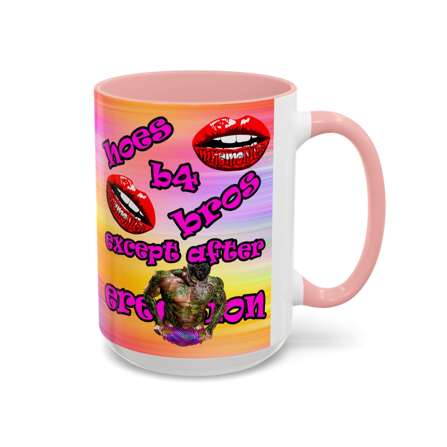 hoes b4 bros - Accent Mug (color blur)