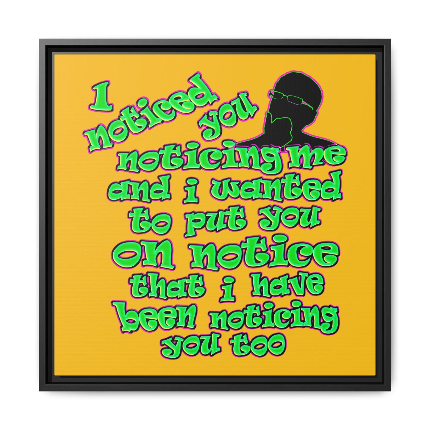 noticed you noticing - framed canvas art (yellow)