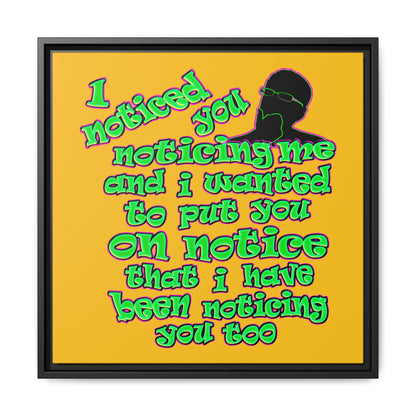 noticed you noticing - framed canvas art (yellow)