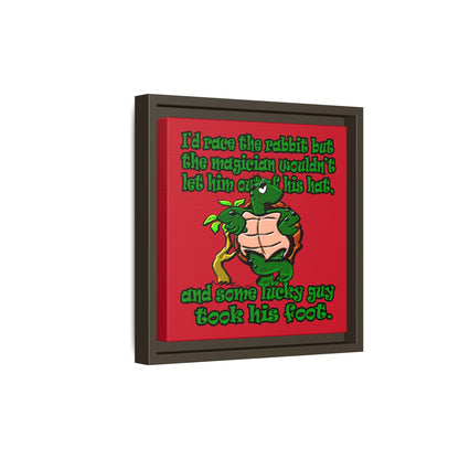 turtle race - framed canvas art (dark red)