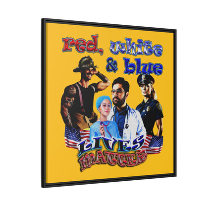 rw&b lives matter - framed canvas art (yellow)
