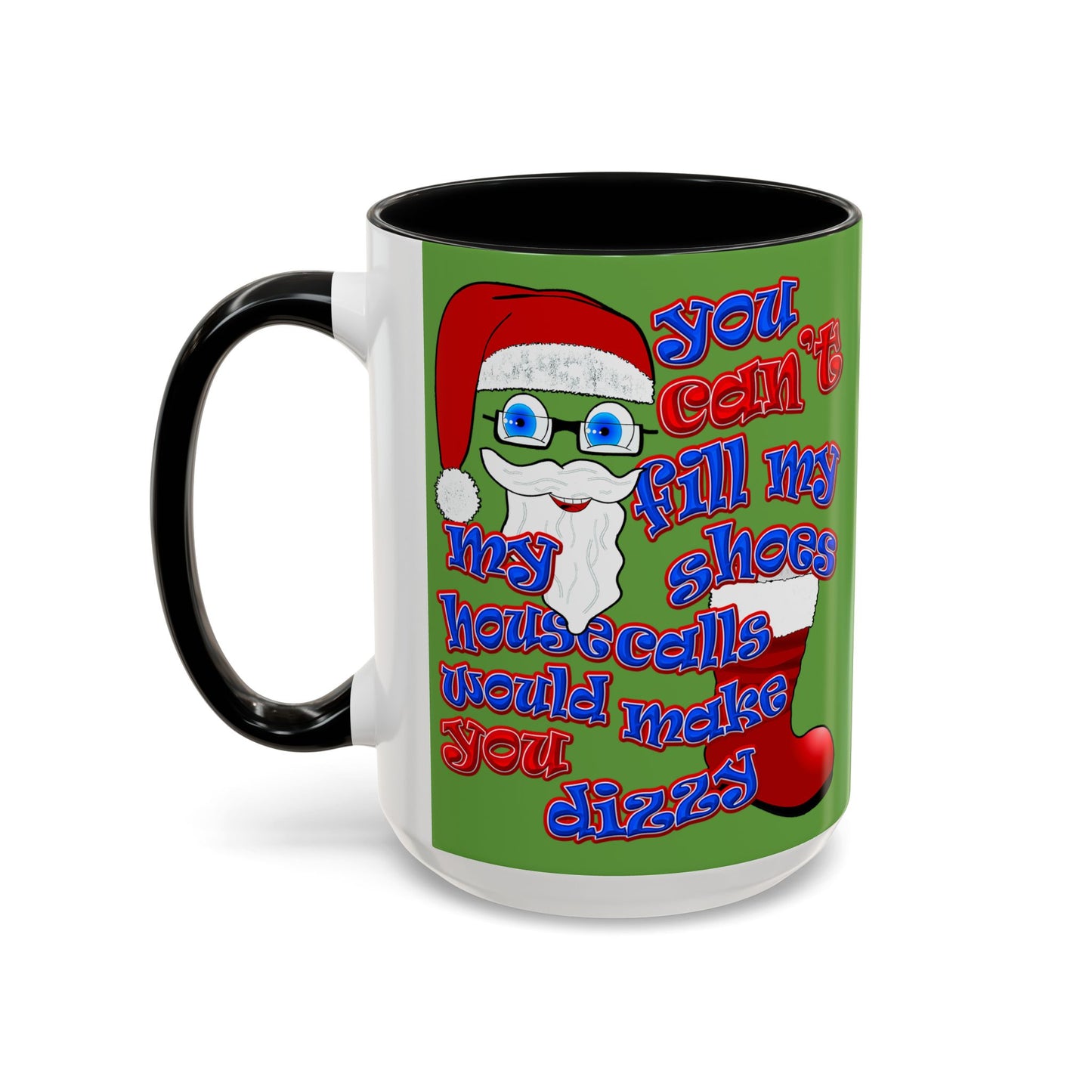 santa's shoes - Accent Mug (green)