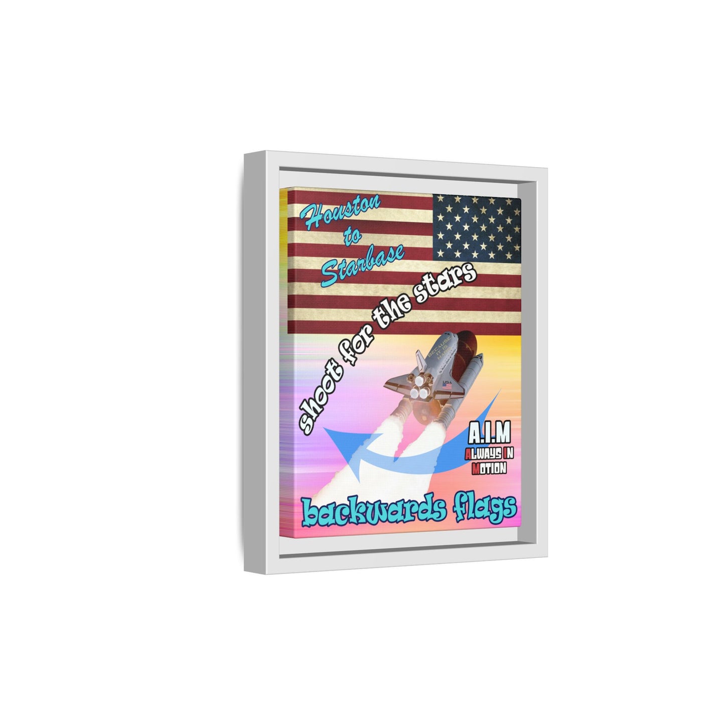 shoot for the stars - framed canvas art (color blur)