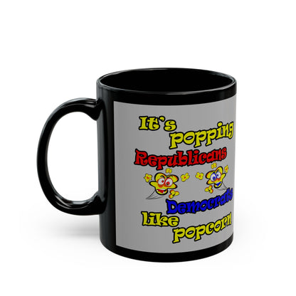 popping like popcorn - Black Mug (light grey)
