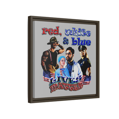 rw&b lives matter - framed canvas art (light grey)