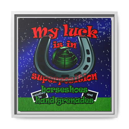 my luck - framed canvas art ('snoops' background)