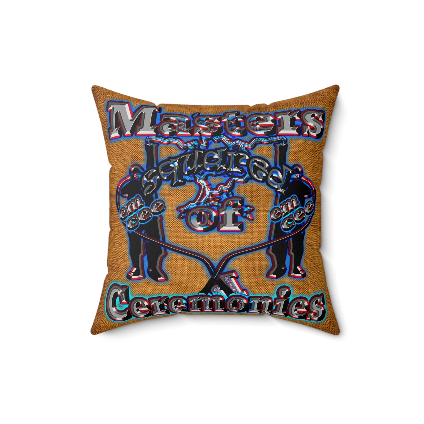 em cee squared - Spun Polyester Square Pillow - (dichromatic brown papyrus)
