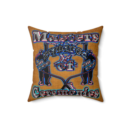 em cee squared - Spun Polyester Square Pillow - (dichromatic brown papyrus)