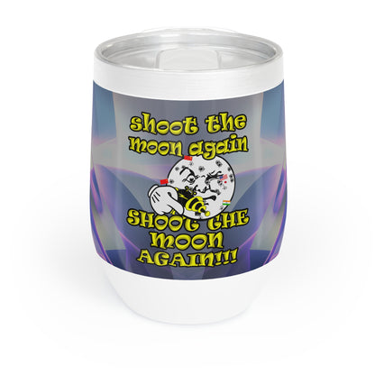 shoot the moon again - Chill Wine Tumbler (grey-pink wave)