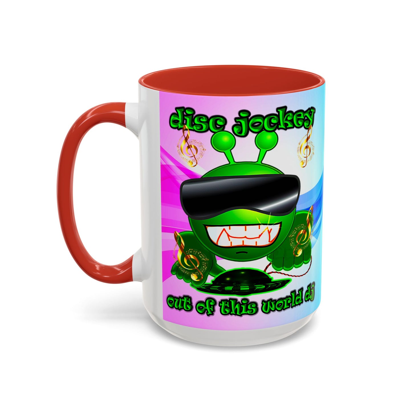 disc jockey - Accent Mug (light blue-pink wave)