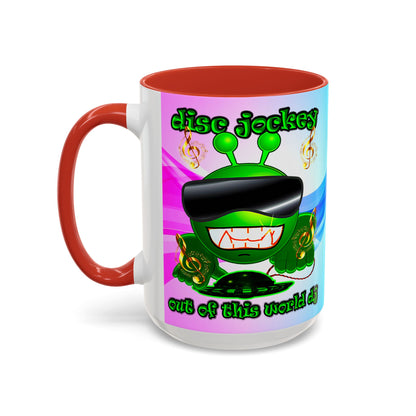 disc jockey - Accent Mug (light blue-pink wave)