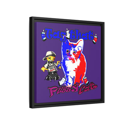 tag that - framed canvas art (purple)