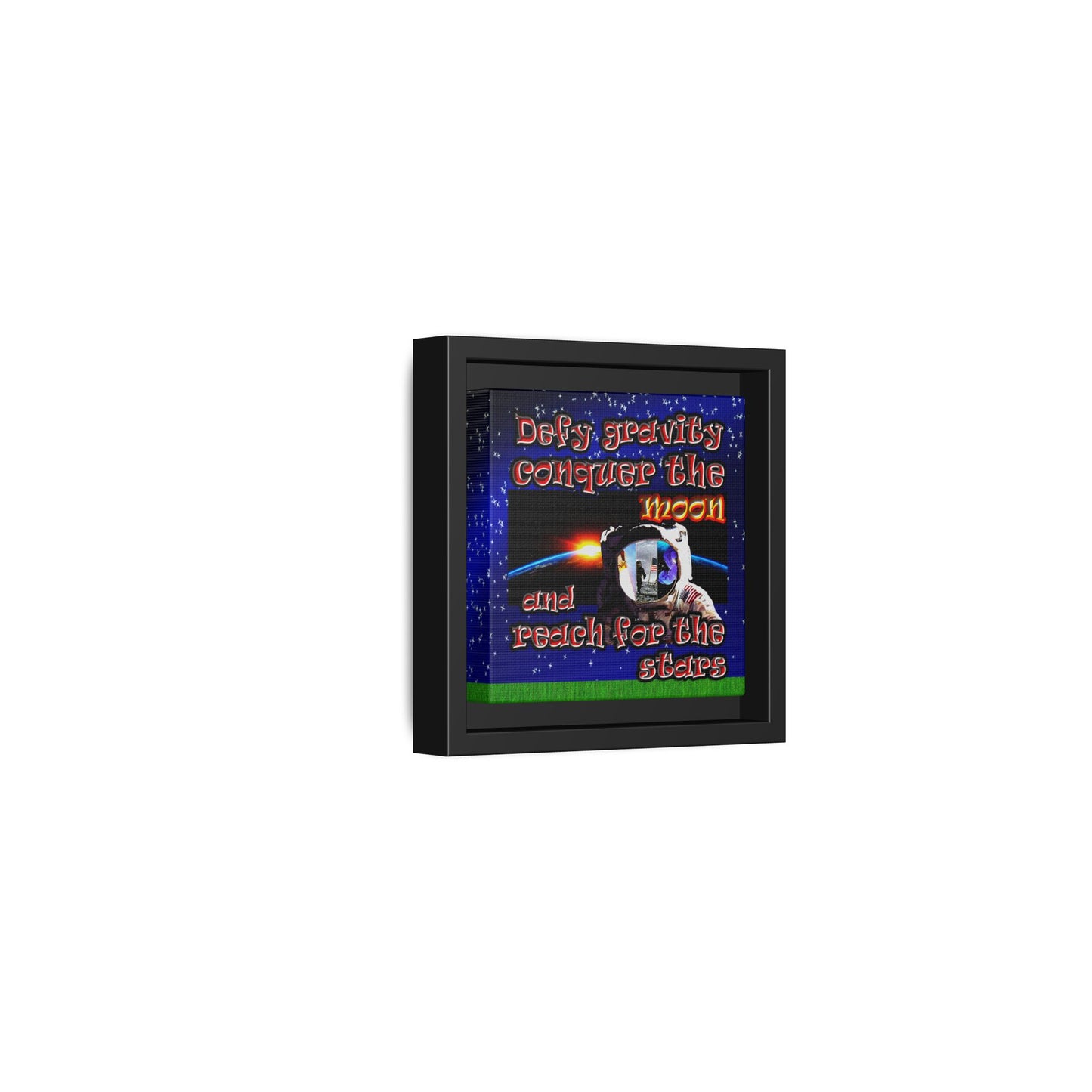 defy conquer reach - framed canvas art ('snoops' background)