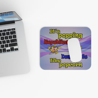 popping like popcorn - Mouse Pad (Rectangle) (light blue-pink wave)