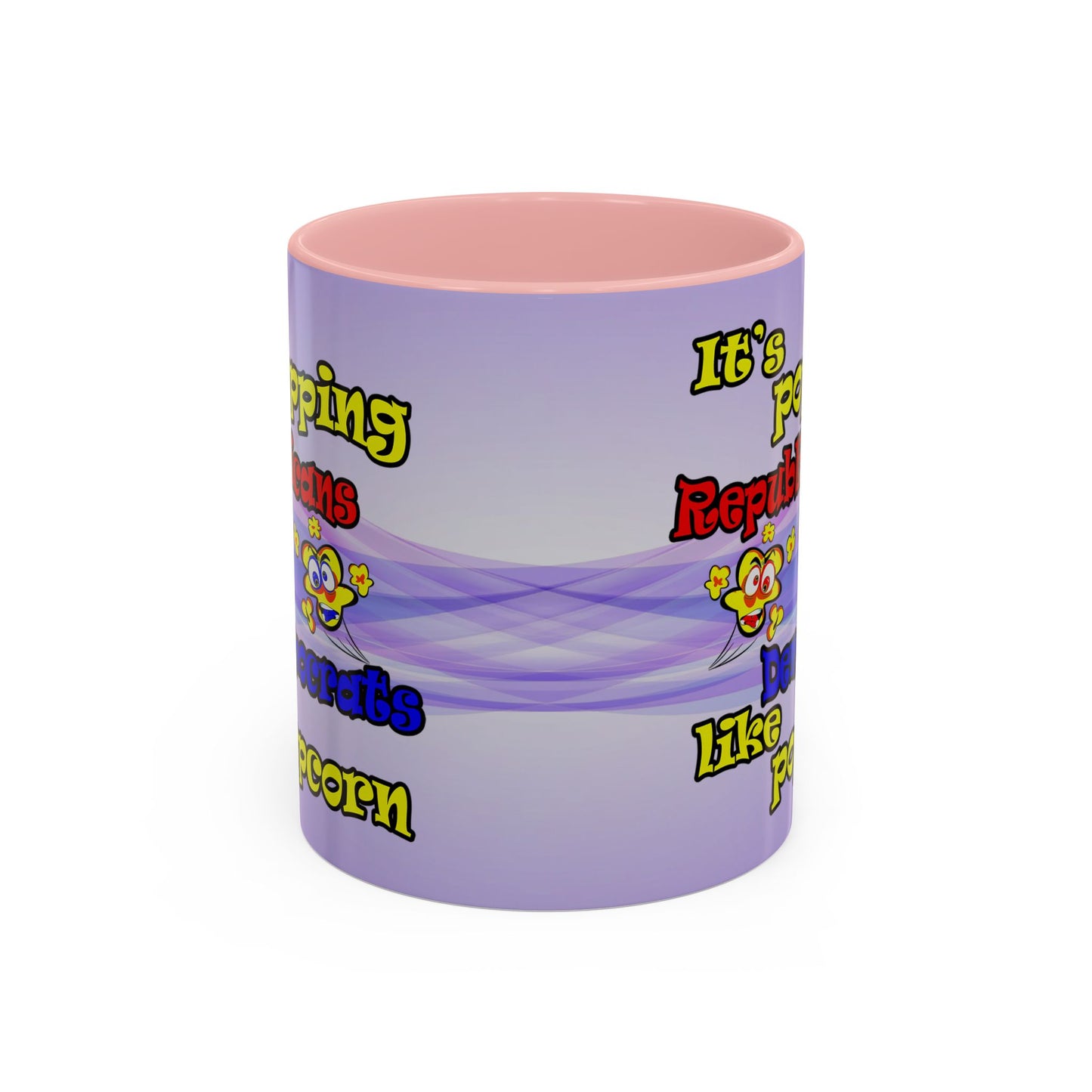 popping like popcorn - Accent Mug (light blue-pink wave)