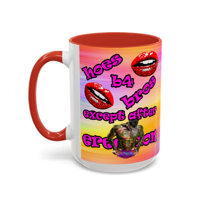 hoes b4 bros - Accent Mug (color blur)