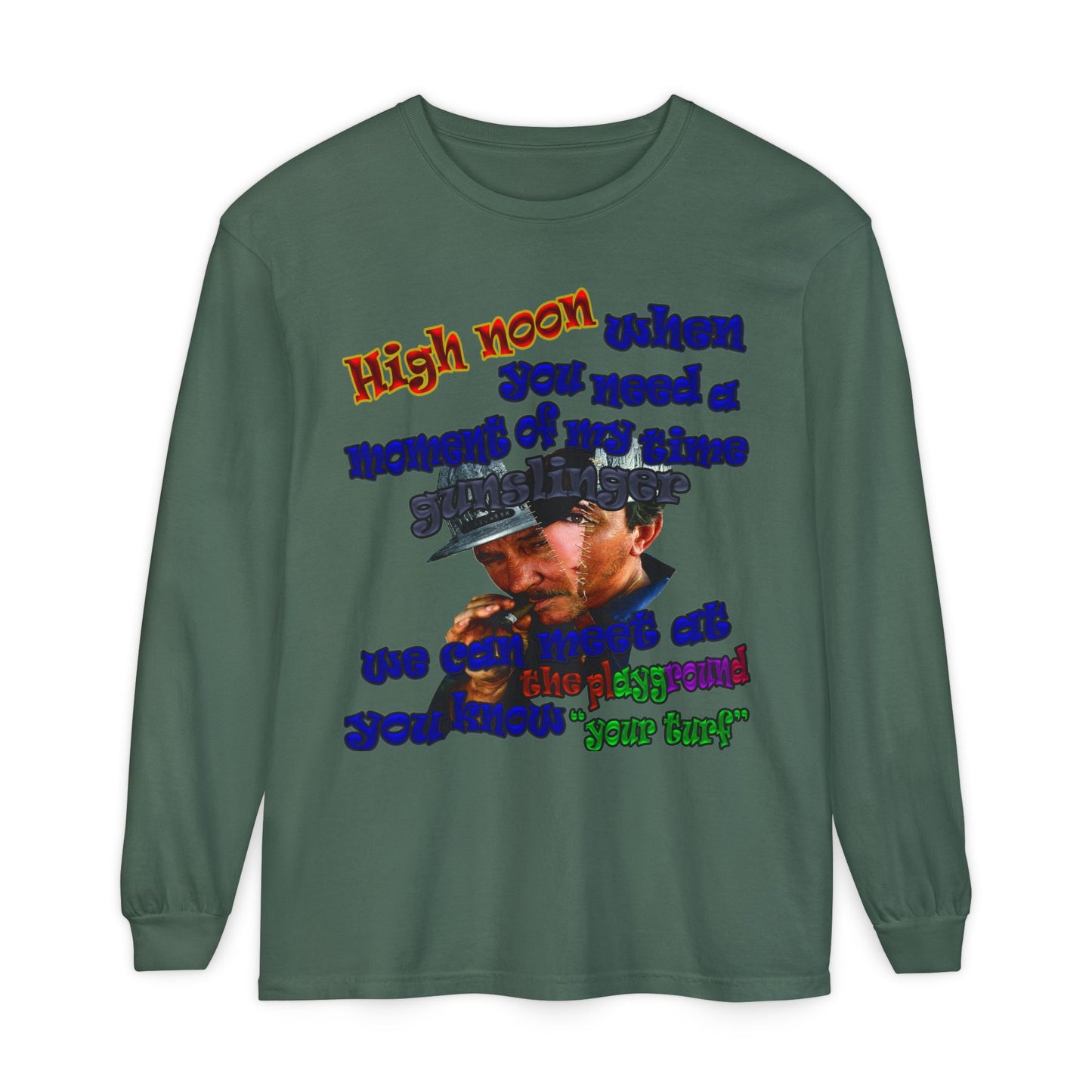 high noon - Unisex Garment-dyed Long Sleeve T-Shirt