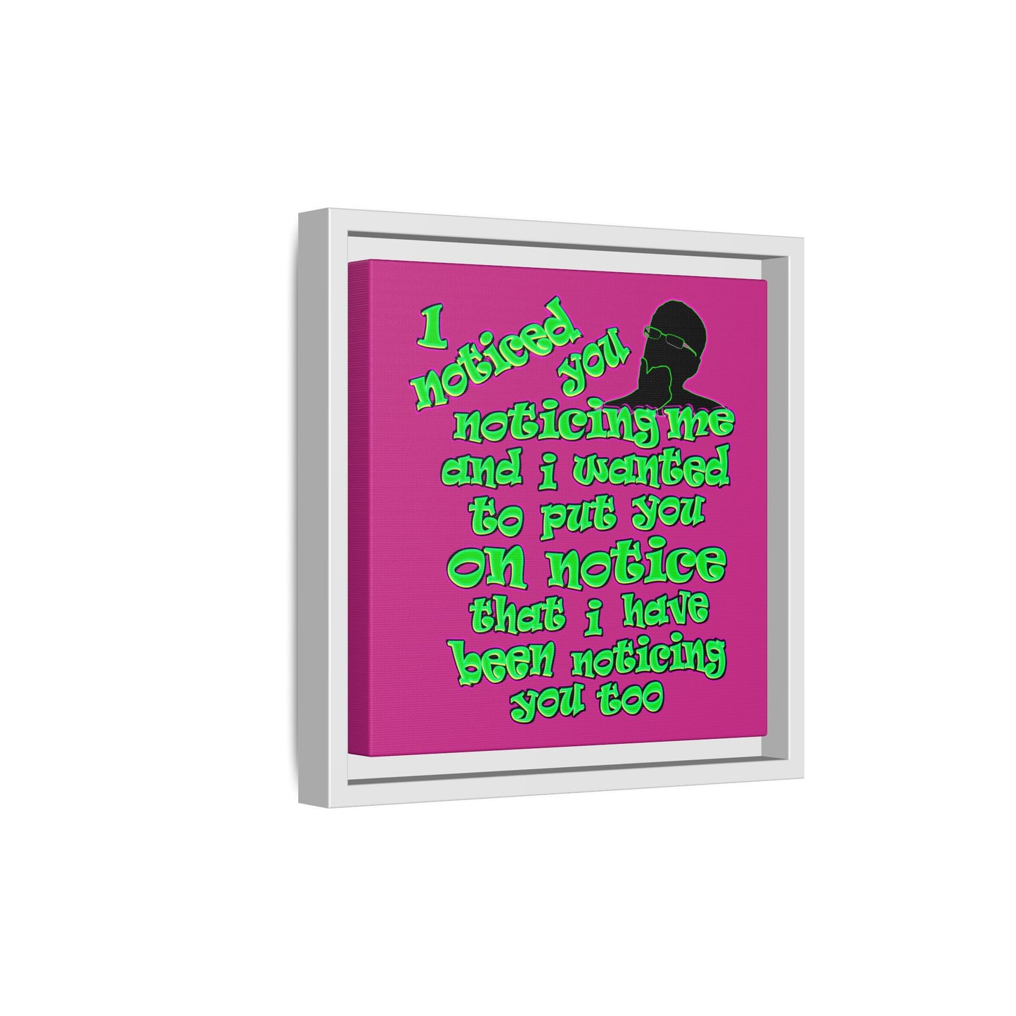 noticed you noticing - framed canvas art (pink)