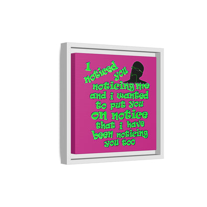 noticed you noticing - framed canvas art (pink)