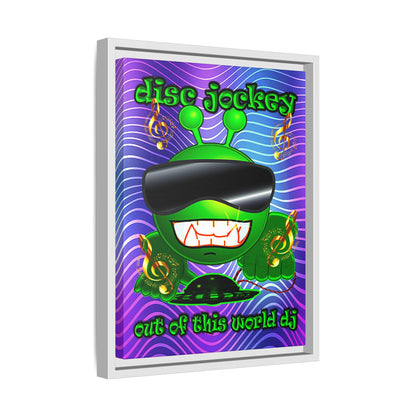 disc jockey - framed canvas art (purple wave)