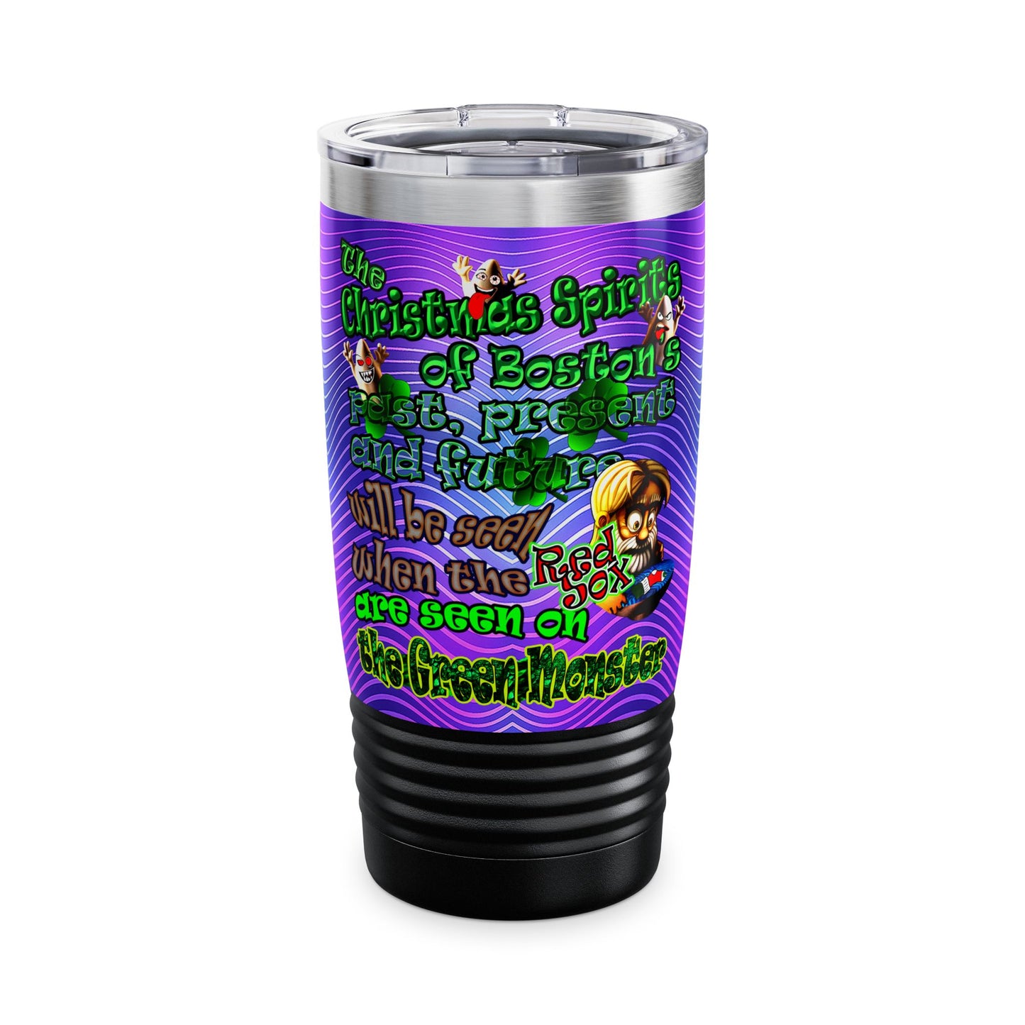 christmas spirits of boston - Ringneck Tumbler, 20oz (purple wave)
