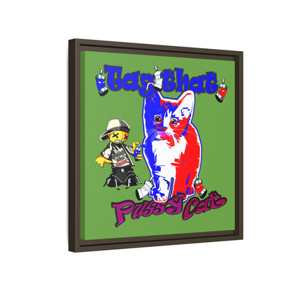 tag that - framed canvas art (green)
