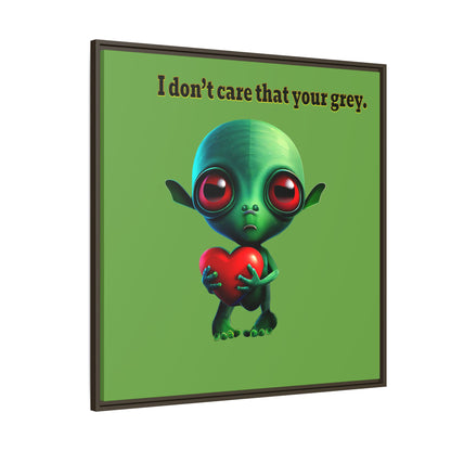 I don't care that your grey - framed canvas art (green)