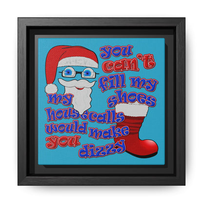 santa's shoes - framed canvas art (turquoise)