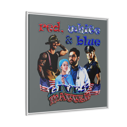 rw&b lives matter - framed canvas art (dark grey)