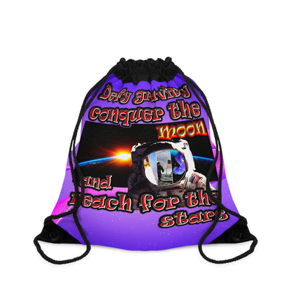 defy conquer reach - Drawstring Bag (purple-pink wave)