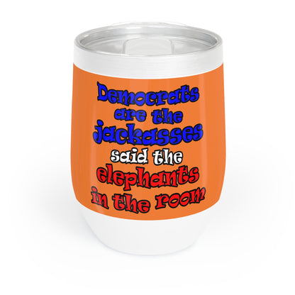 donkeys and elephants - Chill Wine Tumbler (crusta)