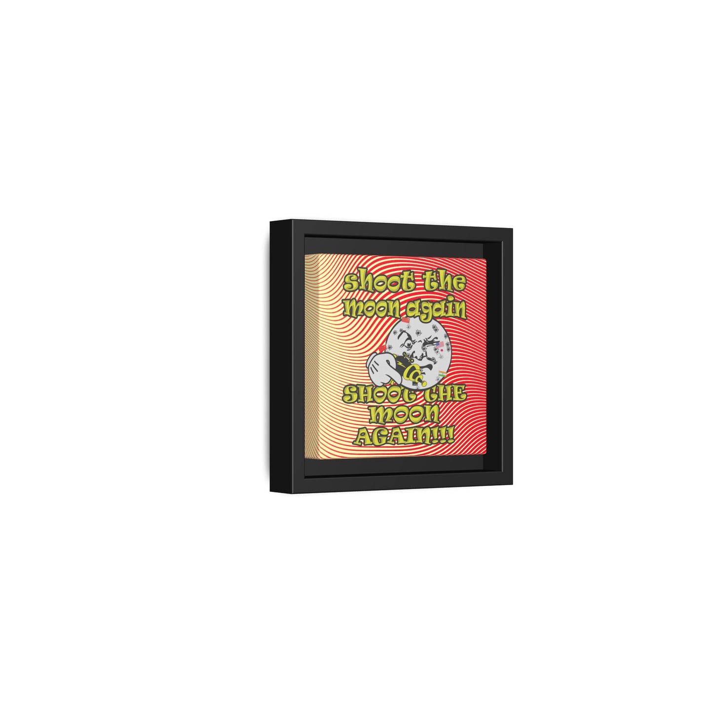 shoot the moon again - framed canvas art (yellow-orange wave)