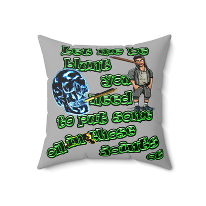 og - Spun Polyester Square Pillow - (light grey)