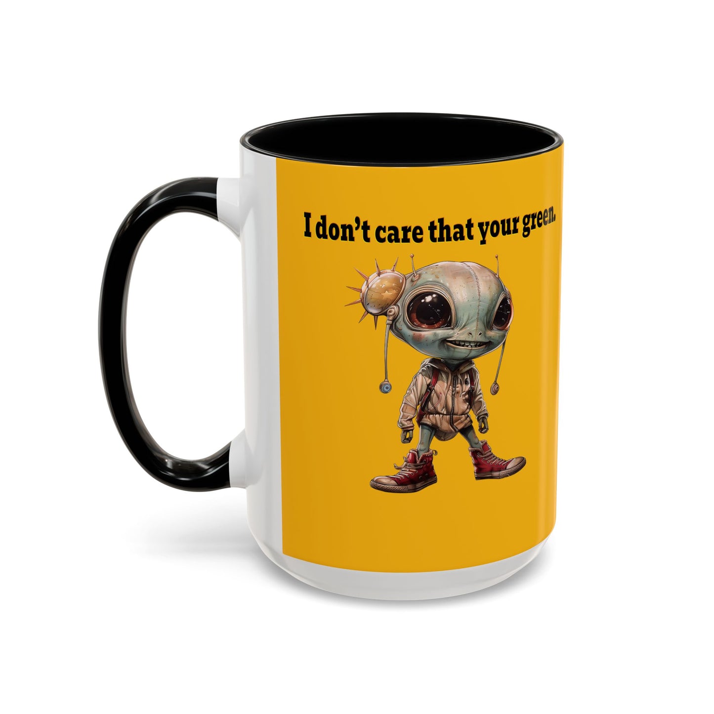 I don't care that your grey - Accent Mug (yellow)